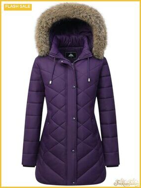 Women's Long Warm Winter Coat Thickened Fleece Lined Down Jacket